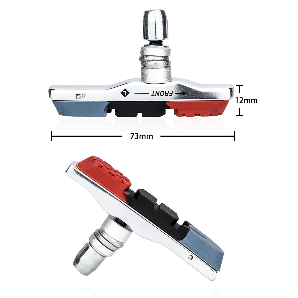 1 Pair Road Bike Brake Pads Shoes V-Brake Pads MTB Mountain Bicycle Brake Shoes Block Durable Rubber Brake Anti-resistance