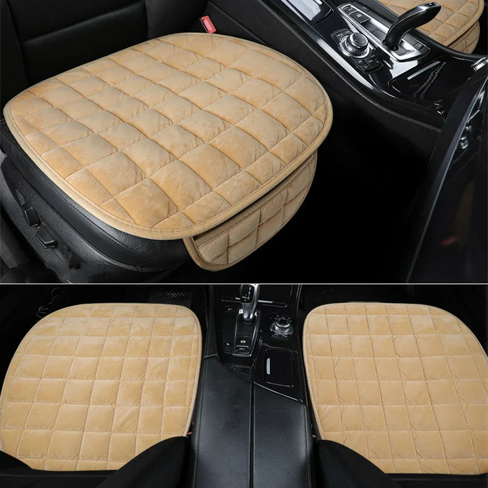 NEW Arrivals 6 Colors Universal Autumn Winter Warm Car Seat Cover Cushion with Case for Mobile Phone Wallet Holder Anti-Slip Front Chair Seat Breathable Pad Car Seat Protector Seat Covers for Cars