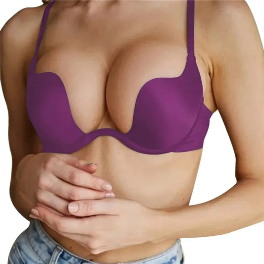 NEW Arrivals 5 Colors Sexy Push Up Bra Backless Bras Women Sport Yoga Low Cut Open Back Dresses Wedding Underwear Invisible Seamless Deep U Shape Lingerie