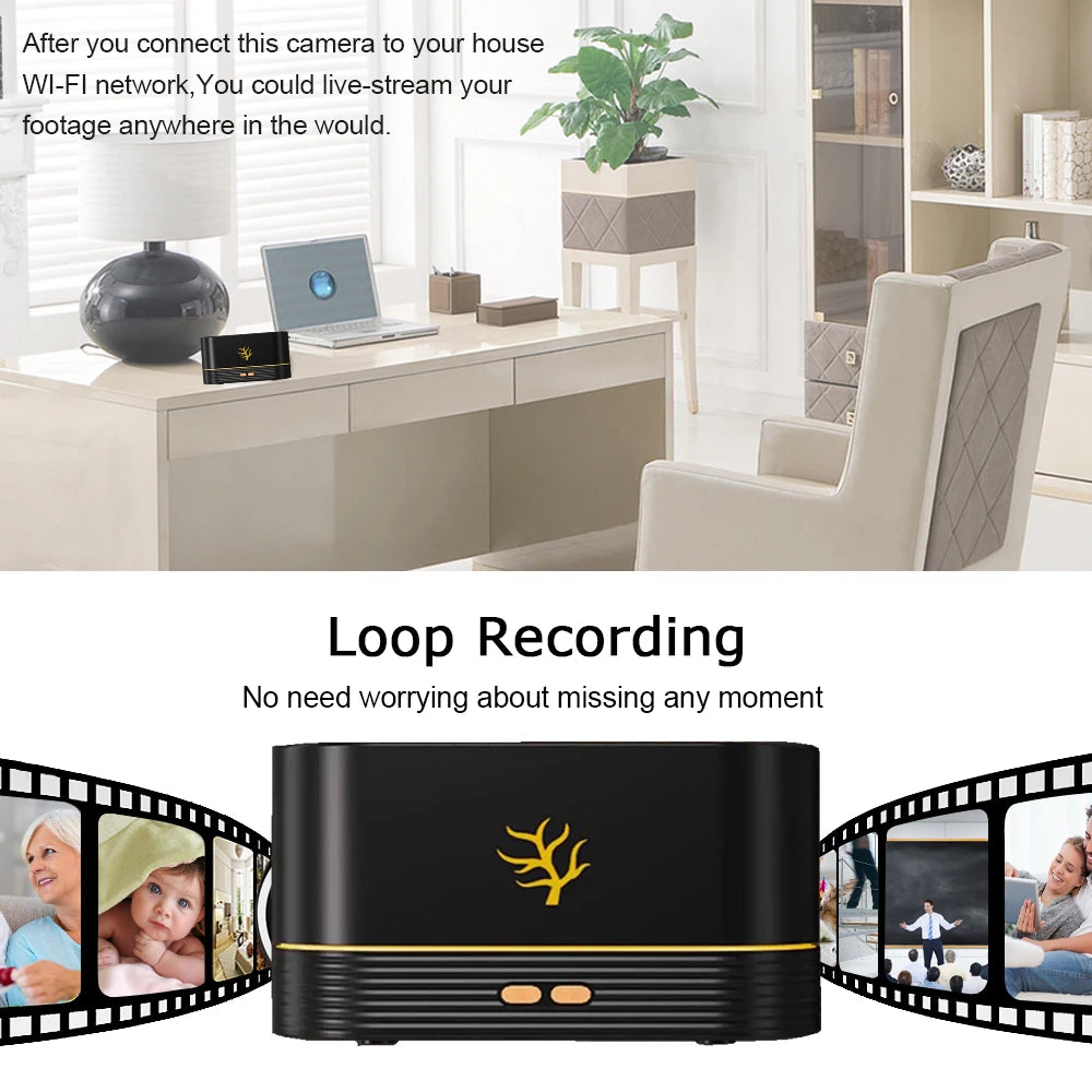 Humidifier Spray HD WiFi Mini Camera Home Intelligent Security Monitoring "Desktop Decoration" Visual View Alarm DVR Camera Record