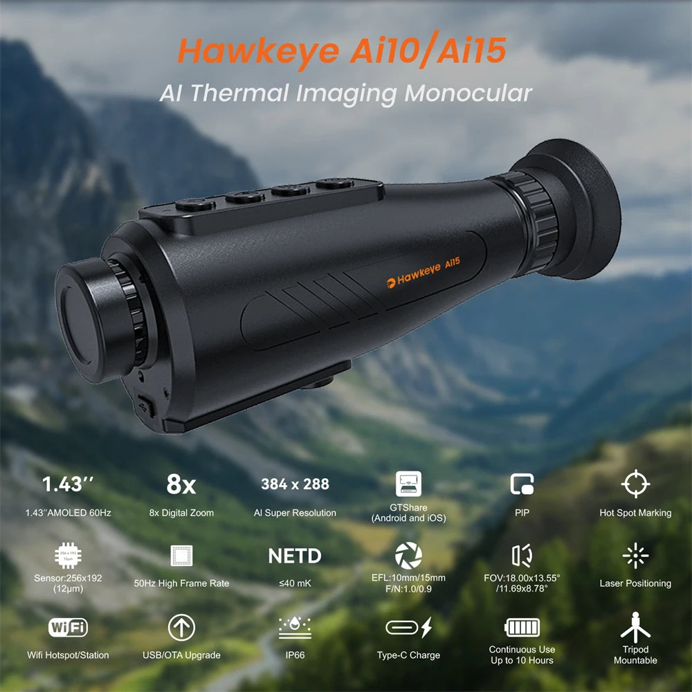 NEW HOT SALE!!!! Professional Military Thermal Imaging Monocular AI Super-Resolution384*288Thermal Outdoor Hunting Hiking Camera Multiple Scenes Handheld IR Night Vision Goggles Accessories Electronic Products