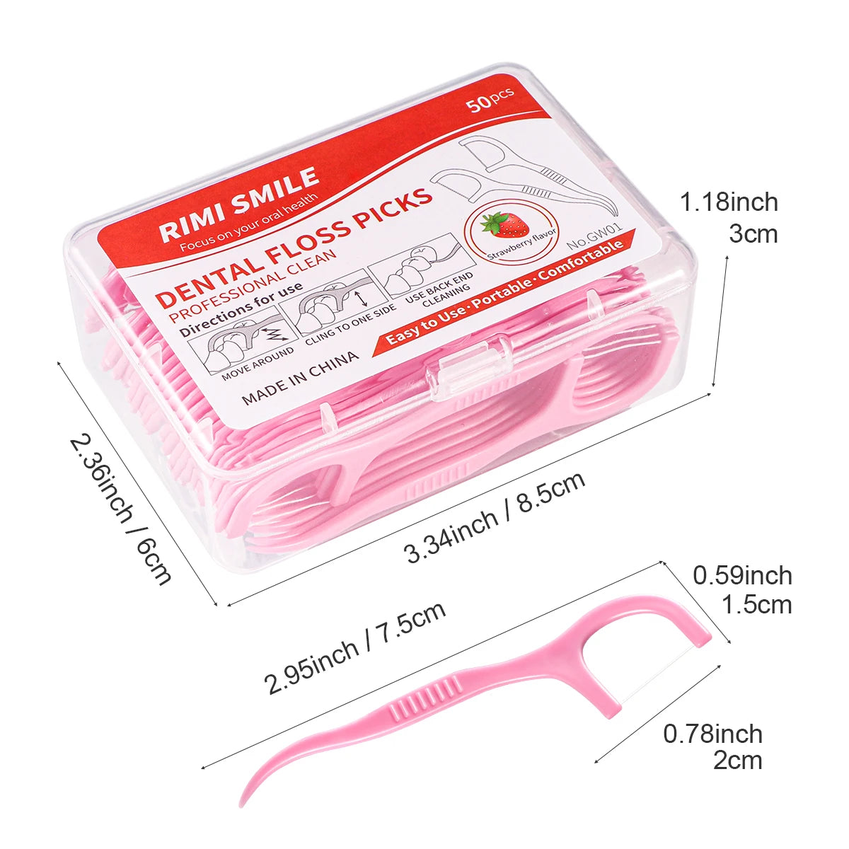 NEW 600PCS Set Strawberry Flavored Dental Floss Picks - Fresh Mouth High Aesthetic Pink Disposable Oral Care Hygiene Accessories