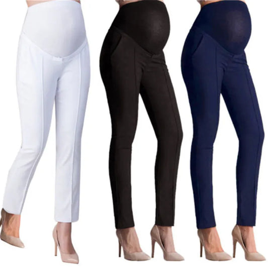 NEW Maternity Long Pants Pregnant Women High Waist Skinny Work Office Pant Straight Leg Pants For Maternity Ankle Pants Trousers