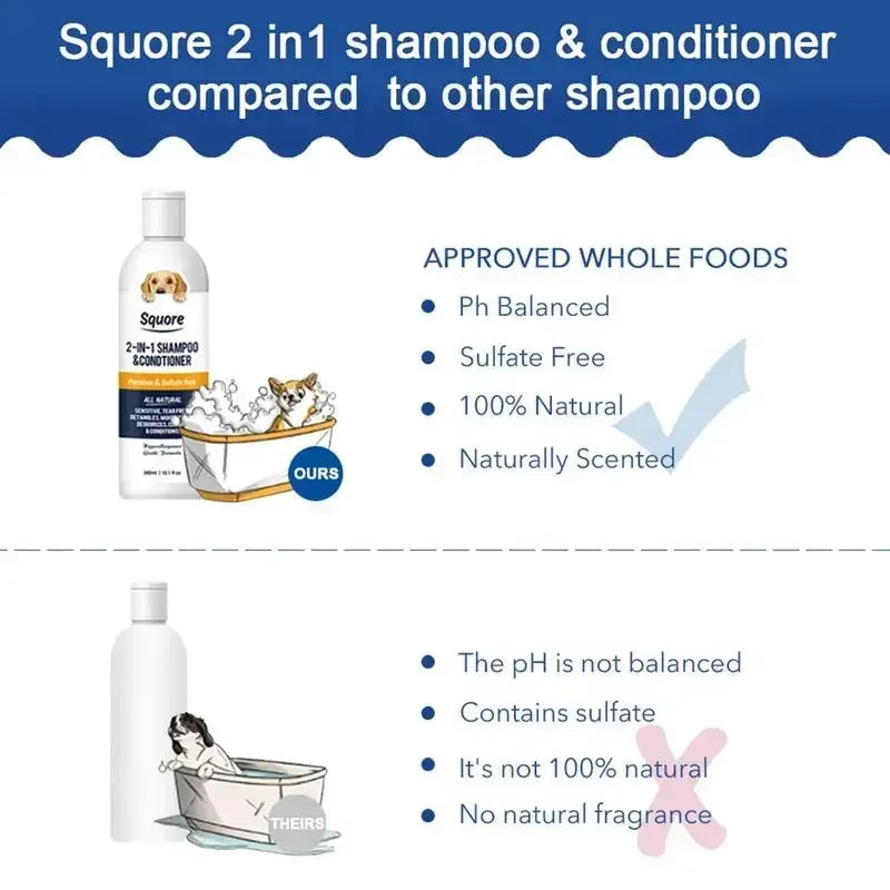 Korean Dogs Cats Shampoo and Conditioner 300ml Hairless Anti-Loss Treatment Dog Moisturizing Dog Shampoo for Sensitive Skin PH Balanced