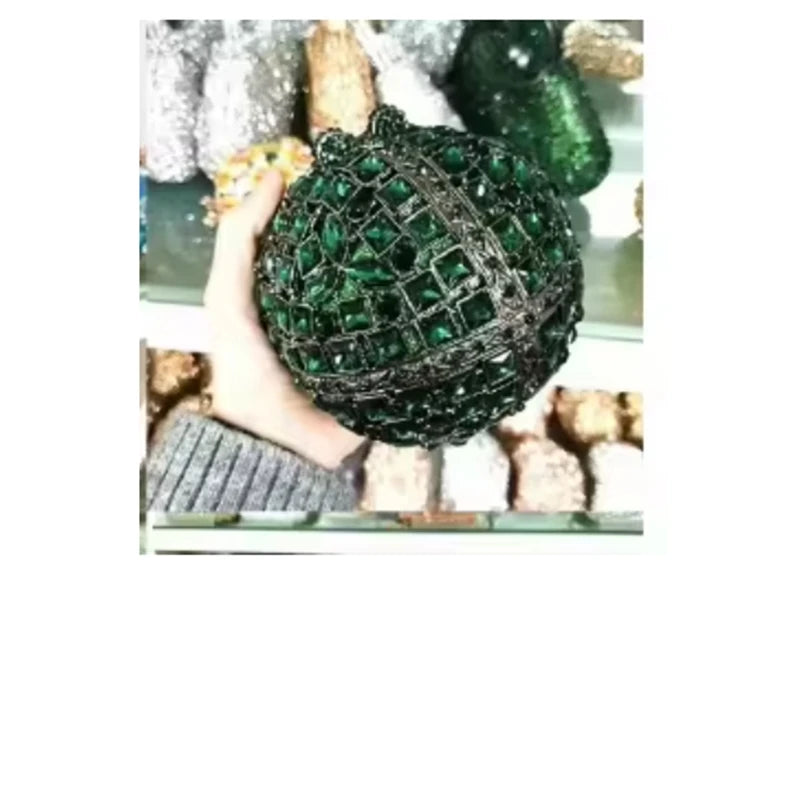 5 Colors Woman Luxury Diamond Crystal Stone Ball Shape Evening Bag Banquet Birthday Evening Wedding Party Lady Handbag Wedding Bridal Diamond Hollow Purse