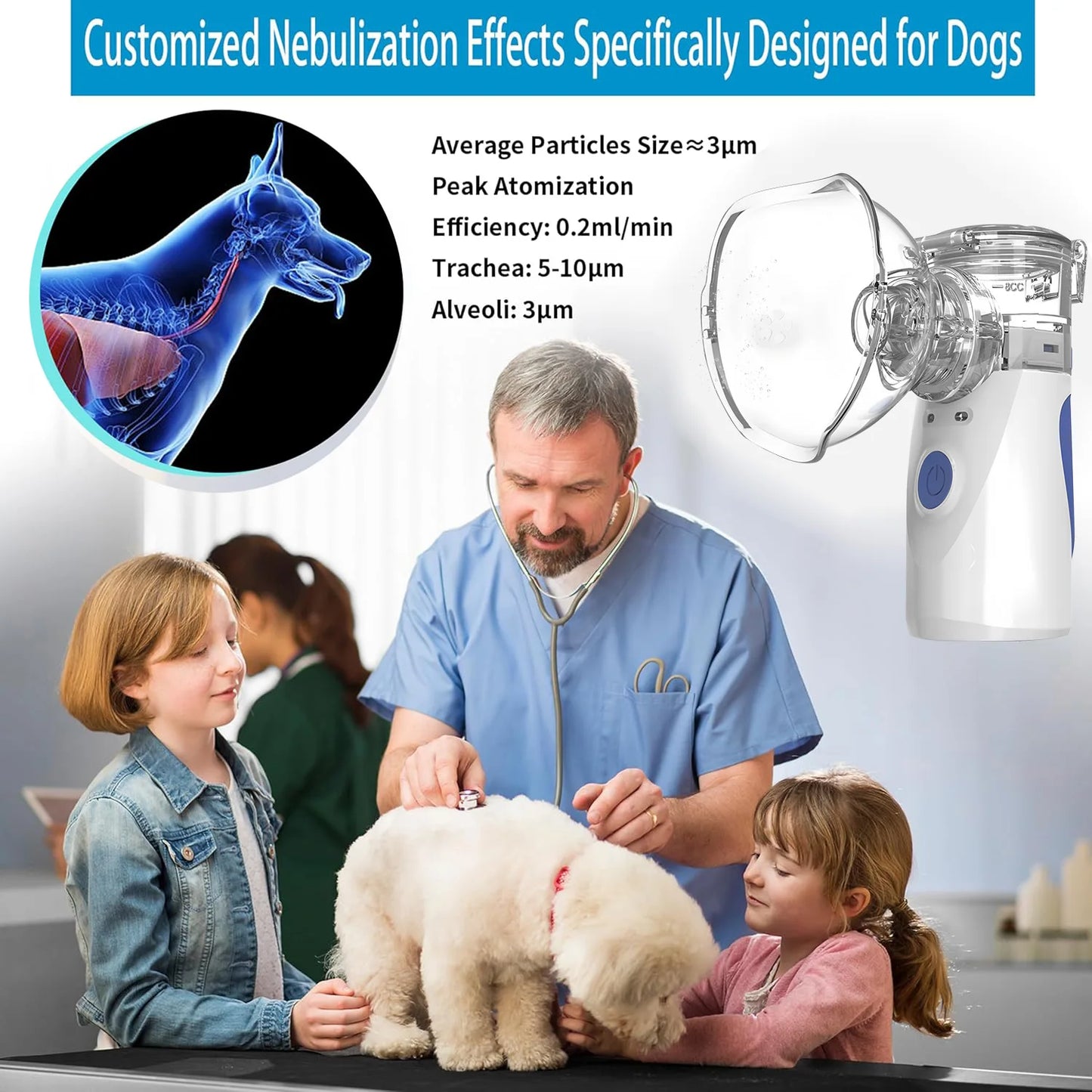 NEW Arrivals Portable Pet Compression Nebulizer for Animal Use, Pet Nebulizer, Cat and Dog Electronic Nebulizer Pets Health Care Supplies