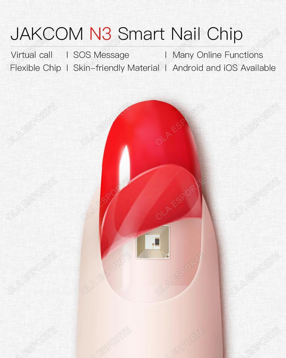 2-3PCS Set Nail Art Hidden Smart Chip Multi-functional Wearable Gadgets No Charging NFC Sensing Virtual Caller Emergency SOS Android iOS Alarm Women Elderly Children Men Safety Security Accessories Supplies Electronics Produc