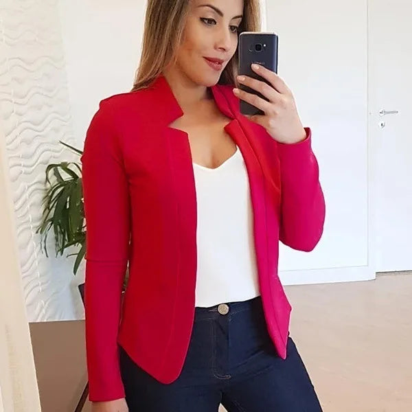 S-3XL UK Plus Size Multi-Colors Women's Clothing New Autumn Winter Spring Blazer Fashion Versatile Long Sleeved Open Collar Casual Suit Jacket Top Blazers Suits