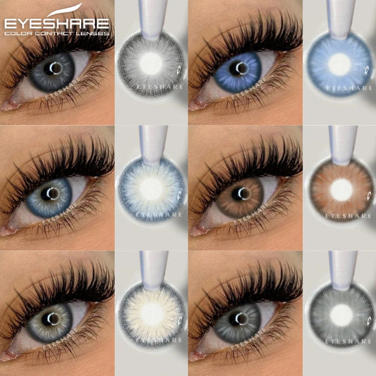 15 Colors/Styles 1 Pair New Natural Color Contact Lenses Brown Lenses Beauty Fashion Gray Pupils Lens Blue Lenses with High Quality Lens Eyewear Accessories Beauty Salon Supplies