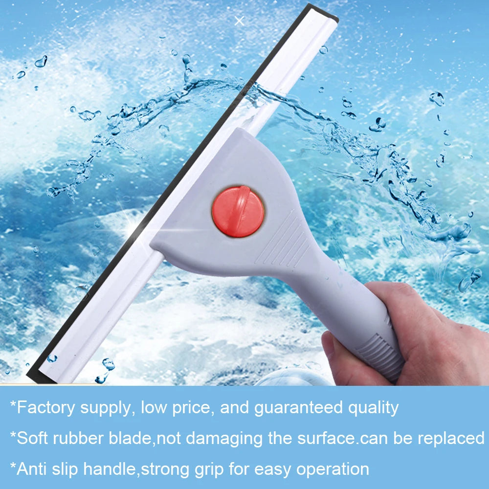 NEW 6/10/14/18in Household Glass Wiper Cleaning Bathroom Mirror Cleaner With Silicone Blade Hook Car Shower Squeezer Window Scraper Home Cleaning Supplies