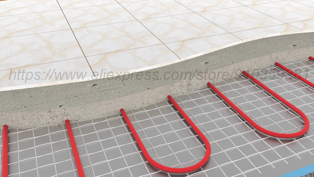 NEW Arrivals 230V 150W/M2 Electric Radiant Underfloor Dual Core Heating Fiberglass Mesh Mat Kit System For Tiles Ceramic Porcelain Stone Heating Home Winter Supplies