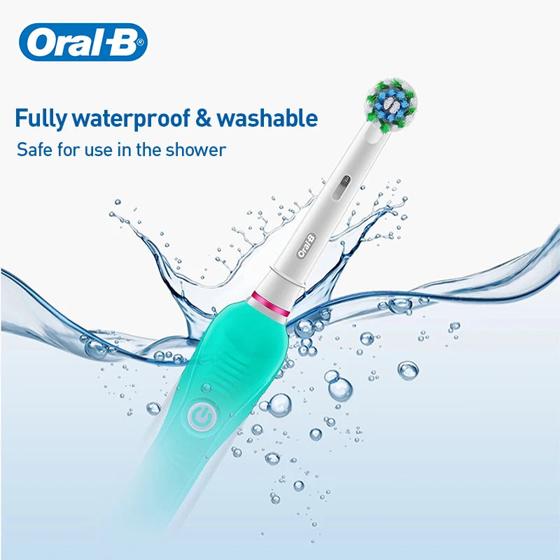 Original Oral B PRO 600 Electric Toothbrush 2-Minute Intelligent Timing + 8 Heads + Box Full Set Daily Clean Teeth Visible Pressure Sensor Waterproof Rechargeable Women Men Oral Hygiene Accessories Personal Care Supplies
