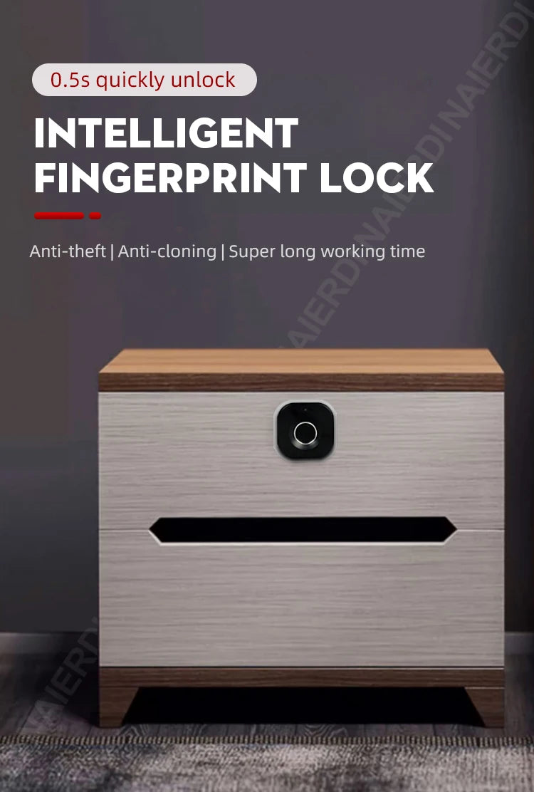 NEW Arrivals Smart Biometric Cabinet Lock Black Keyless Fingerprint Locks Anti-Theft Door Lock Hidden File Drawer Wardrobe Hardware Home Office Supplies