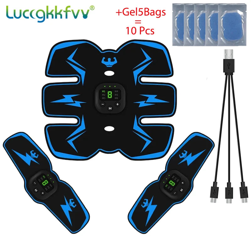 Smart EMS Wireless Muscle Stimulator Full Set Fitness Trainer Abdominal Training Electric Weight Loss Stickers Body Slimming Massager Sports Accessories Women Men Health Care Supplies