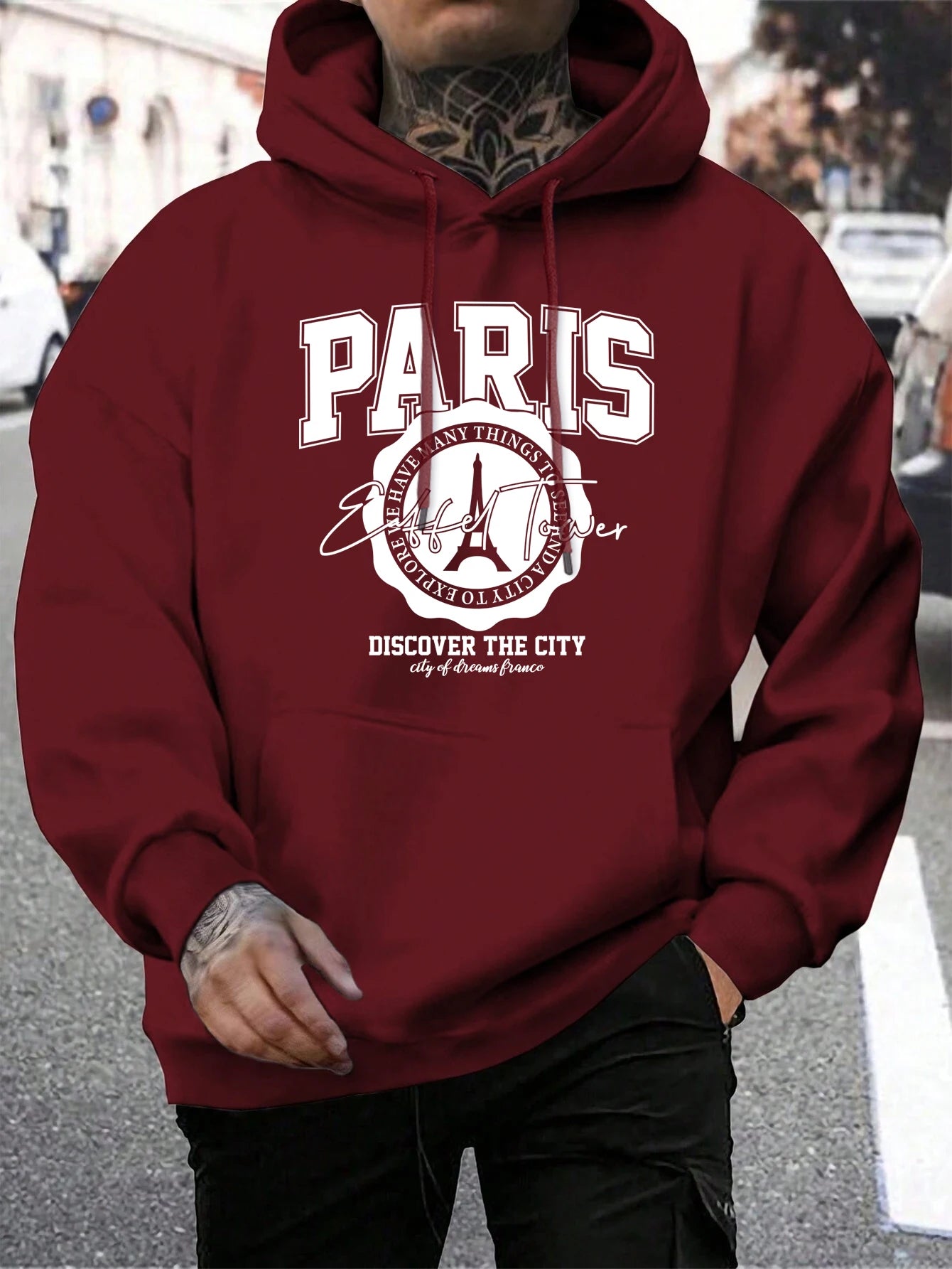 NEW Arrivals S-2XL (Asian Size) 5 Colors Whiskey Castle Print Men's Hoodies Fashion Fur-Liner Hoodie Warm Fleece Hoody Man Autumn High Quality Clothes Casual Fashion Clothing Products