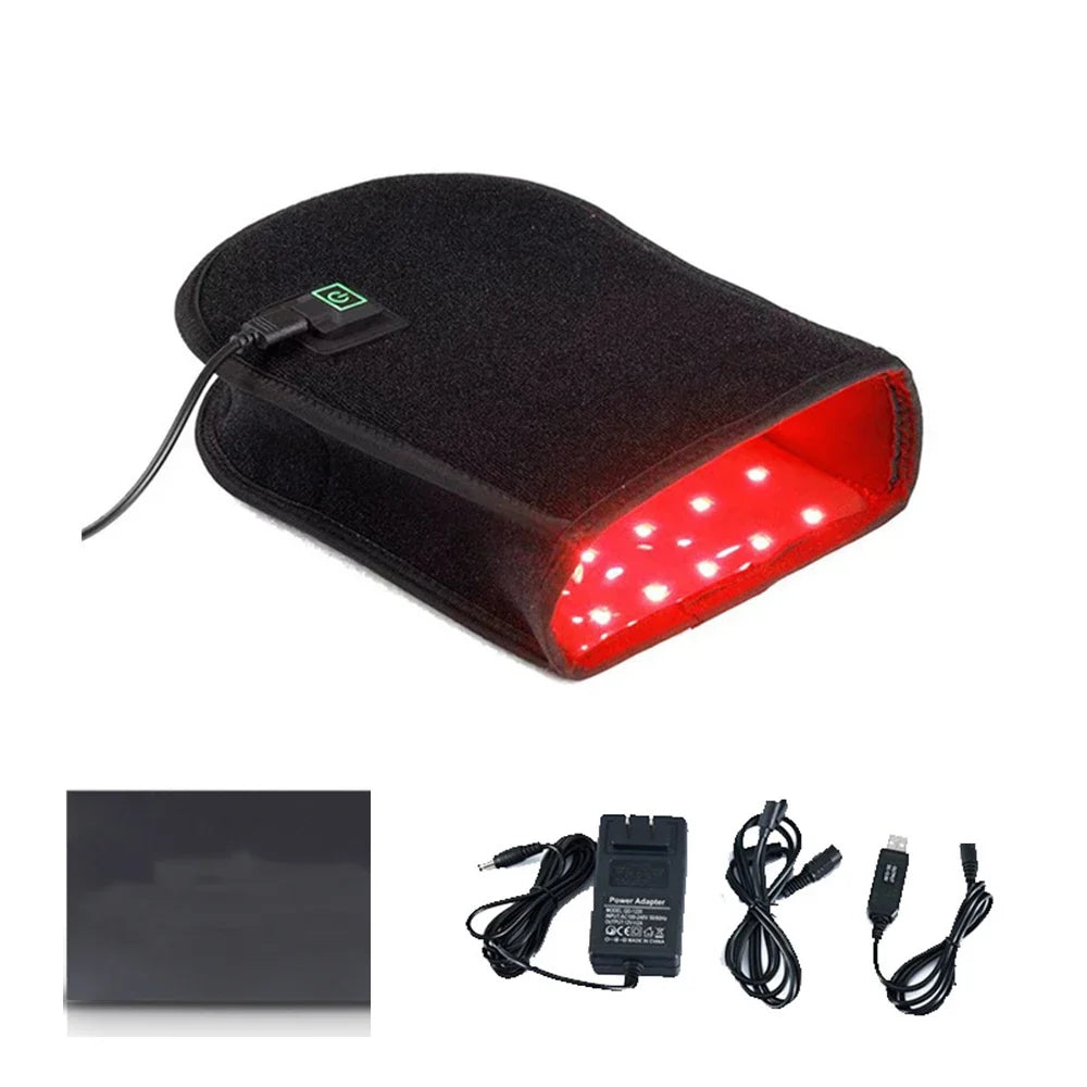 NEW 1-2 PCS Set Red & Infrared Light Therapy Double Side LED Device for Hand Pain Relief Near Infrared Mitten Glove for Arthritis Tendonitis Osteoarthritis Rheumatoid Fingers Bones Wrist Support
