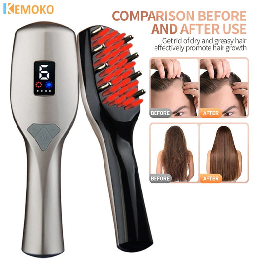 Electric Laser Hair Growth Comb Anti Hair Loss Therapy Comb Infrared EMS LED Red Blue Light Vibration Massage Hair Health Care Accessories Health Care Supplies
