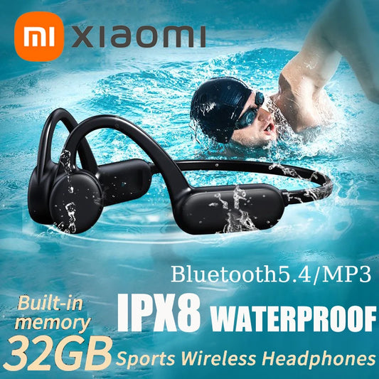 NEW Arrivals 3 Colors Xiaomi Bone Conduction Headphones IPX8 Waterproof MP3 32GB Bluetooth5.4 Wireless Headphones With Mic 2 Drivers Swimming Women Men Sports Fitness Supplies