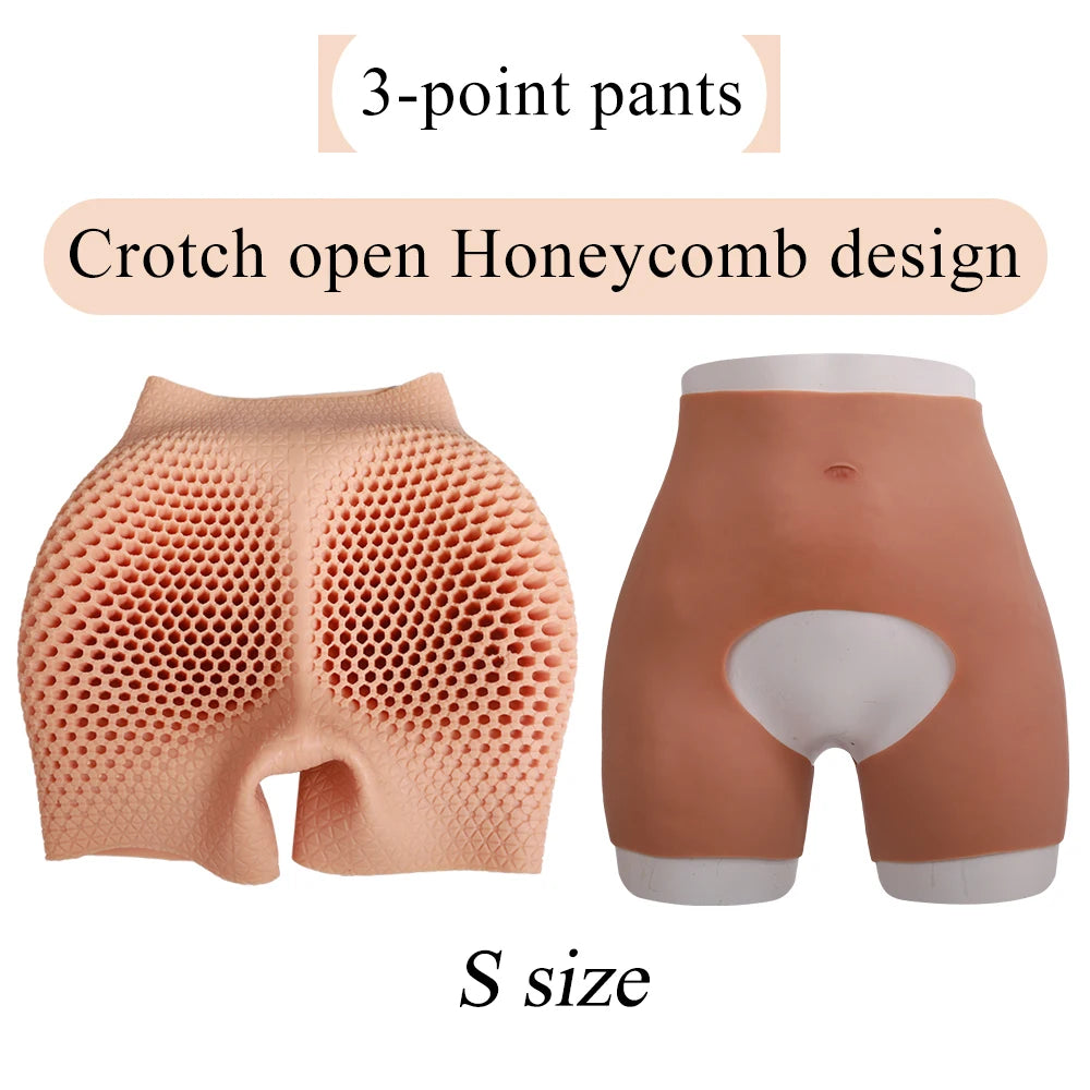 S - L Size 5 Point Pants Silicone Buttock Thick Hips Fake Buttocks Panties Enlarger Enhancement Butt Pants Silicone Buttock Cosplay Drag Queen Women Men Underwear