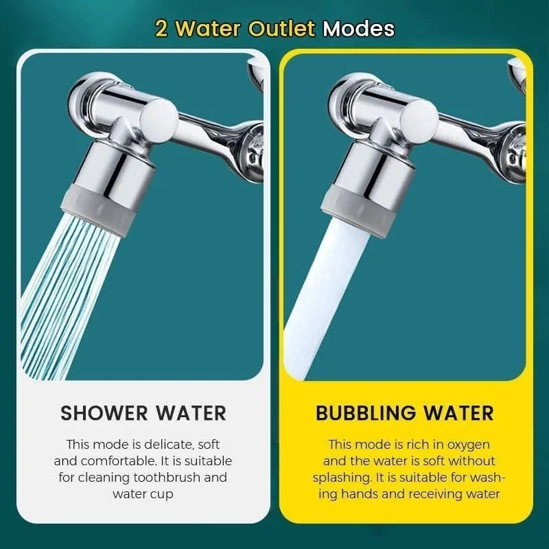 NEW Arrivals 1080° Rotatable Extension Faucet Sprayer Head 2 Spray Modes Universal Bathroom Kitchen Tap Extend Adapter Aerator Home Supplies