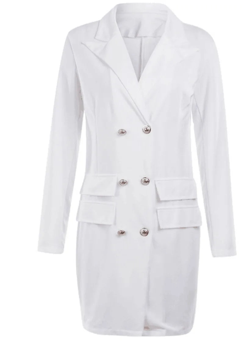 S - 5XL Plus Size Women Blazer Elegant Office Lady Dress Long Sleeve Black White Spring Summer Female Causal Fashion  Large Size Suit