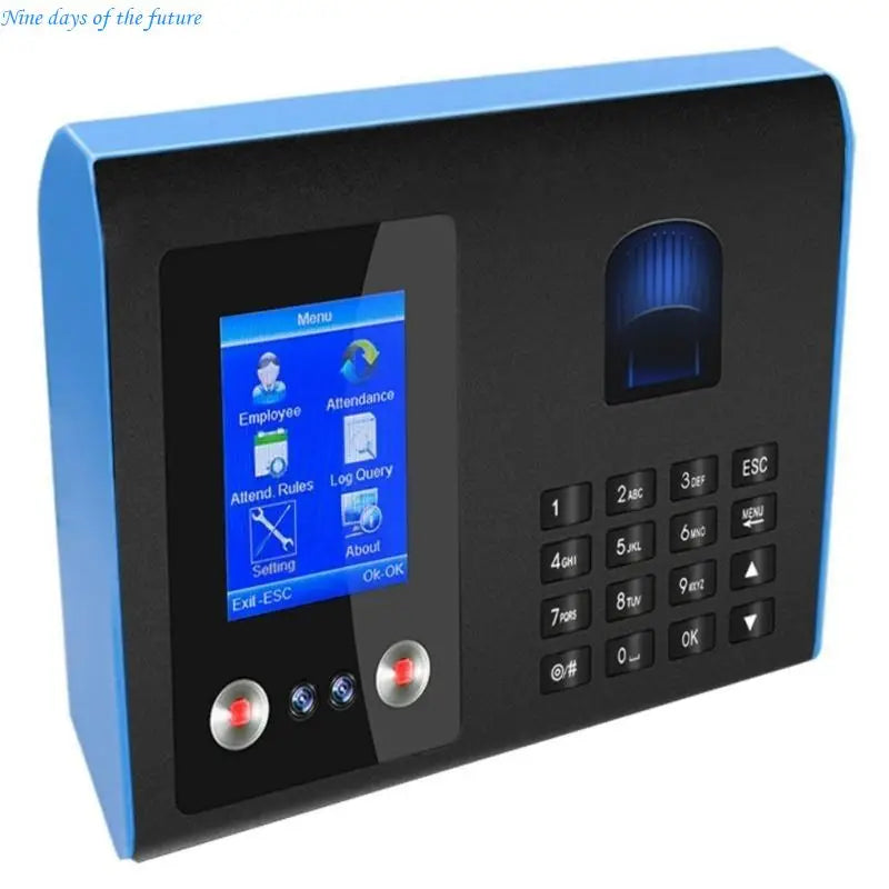 Time Clock Recorder Face Biometric Fingerprint Password Employee Attendance Machine 2.8in Screen Quick Recognition E65A for Stores Factory Security Supplies