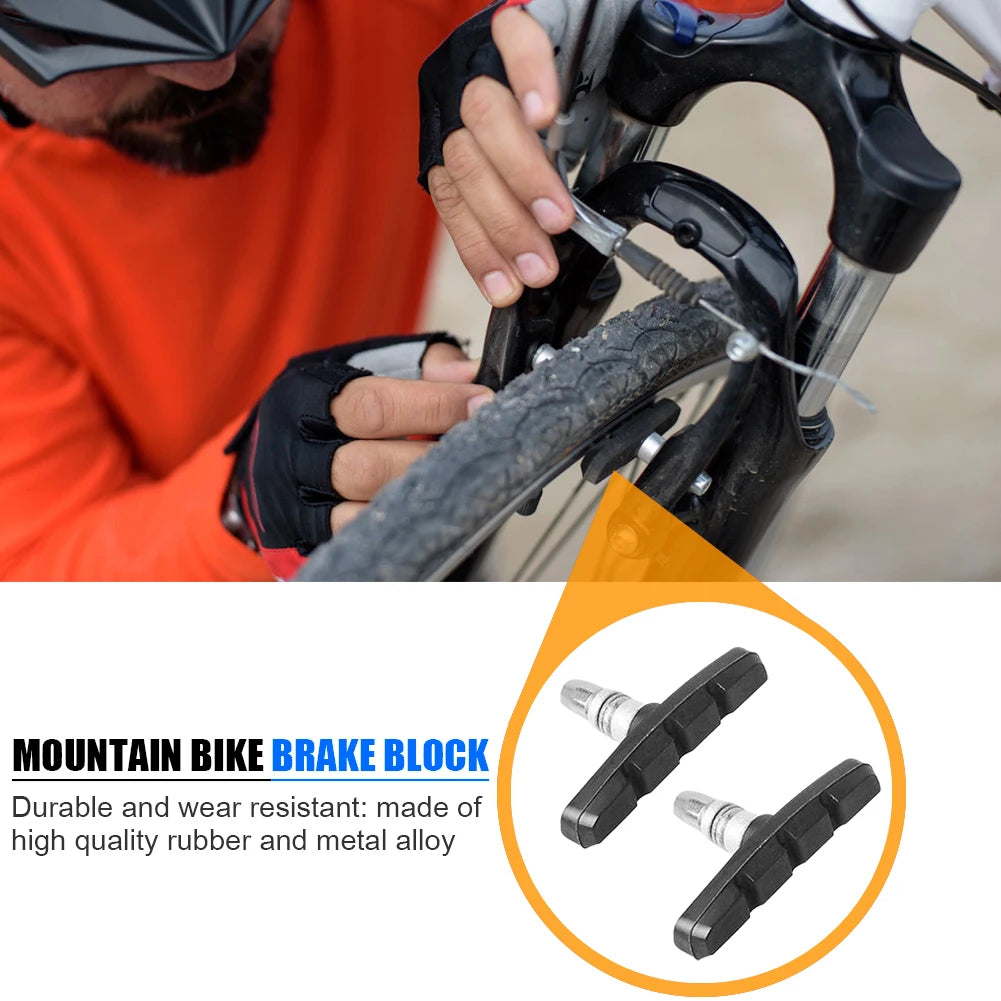 24Pcs V Type Silent Brake Pads Shoes Bike Bicycle Cycling Mountain Bike Dead Speed Brake Pads V Brake System Brake Cycling Part