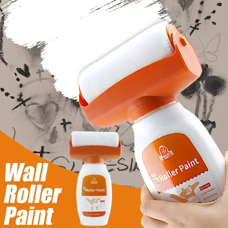 NEW Arrivals 5PCS Set Hot Sale Original Korean Antibacterial Wall Paint Strong Repair Wall Paint Household White Latex Paint With Roller Brush for Living Room Kitchen Tool Home Supplies