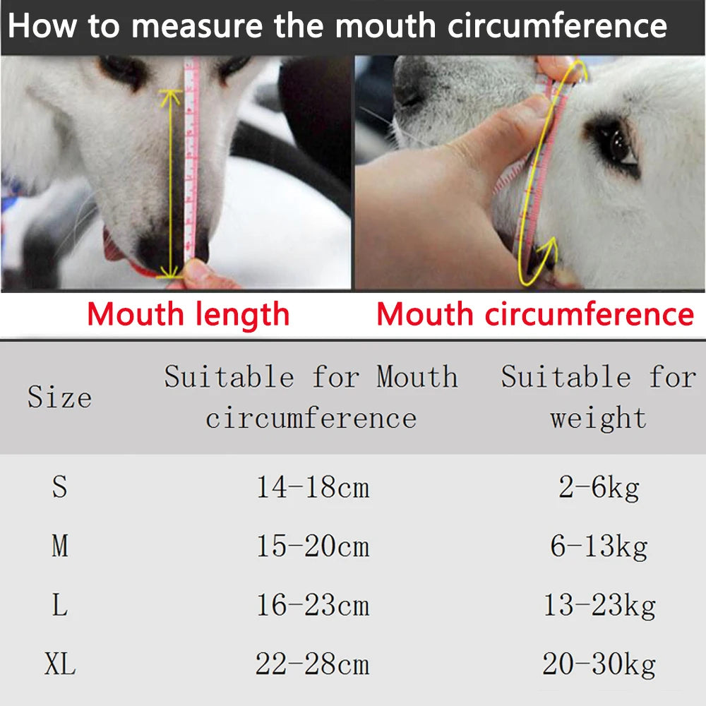 S-XL Anti Barking Dog Muzzle for Dogs Adjustable Mesh Breathable Pet Mouth Cover Muzzle for Small Medium Dog Anti-Biting Pet Supplies