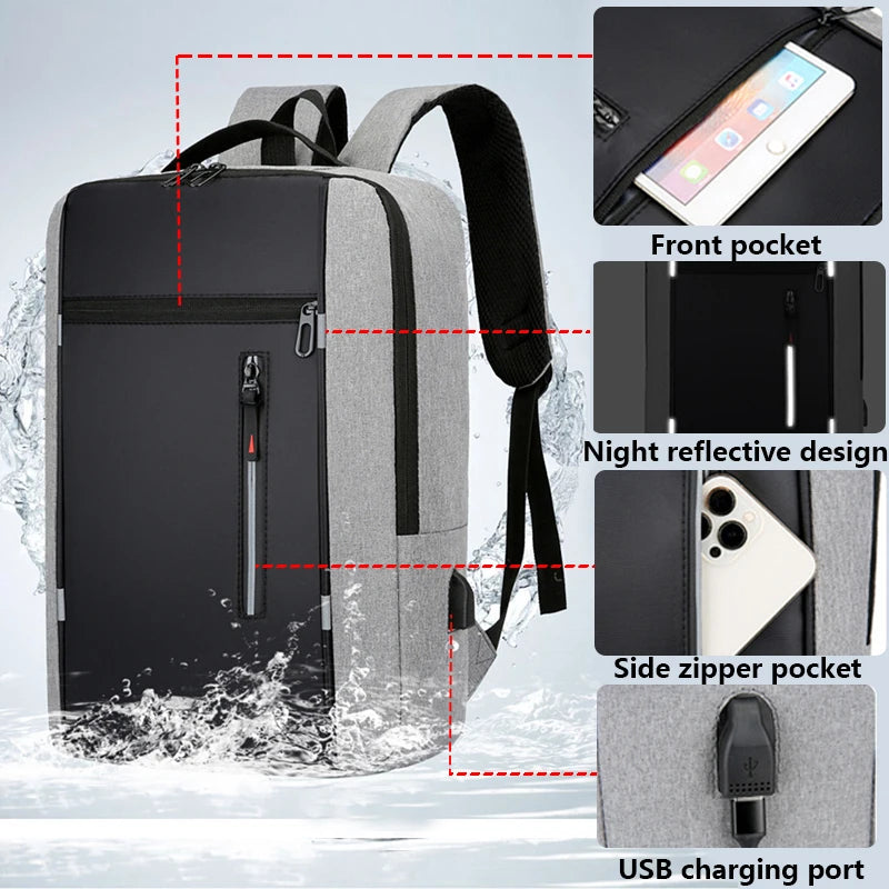 Waterproof Business Backpack Men USB  Backpacks 15.6 Inch Laptop Backpack Large Capacity Backpacks for Men Back Pack Bags