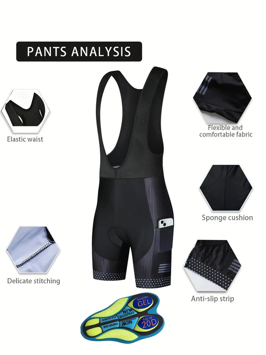 NEW Arrivals S-3XL Blue/Black Color 20D Padded & Powerband Cycling Pants Man MTB Shorts Men Professional Sports Men's Gel Bibs Summer Clothing Bib Short Bike Clothing