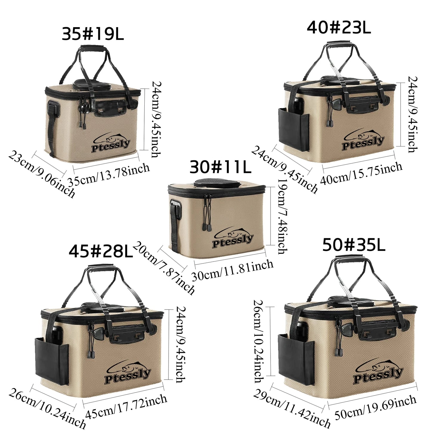 Small(30-11L) Large (40-28L) Durable EVA Portable Fishing Gear Bag - Quick-Collapse Live Fish Bucket & Tackle Storage - Perfect Camping Water Sea Container River Lakes Fishing Accessories