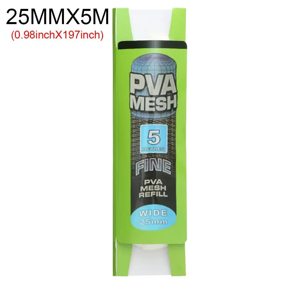 5M/20M Soluble PVA Mesh Refill Carp Fishing Feeder Fishing Lures Refill Rig Hook Bait Wrap Bags 25/37/44mm Bag Fishing Accessories