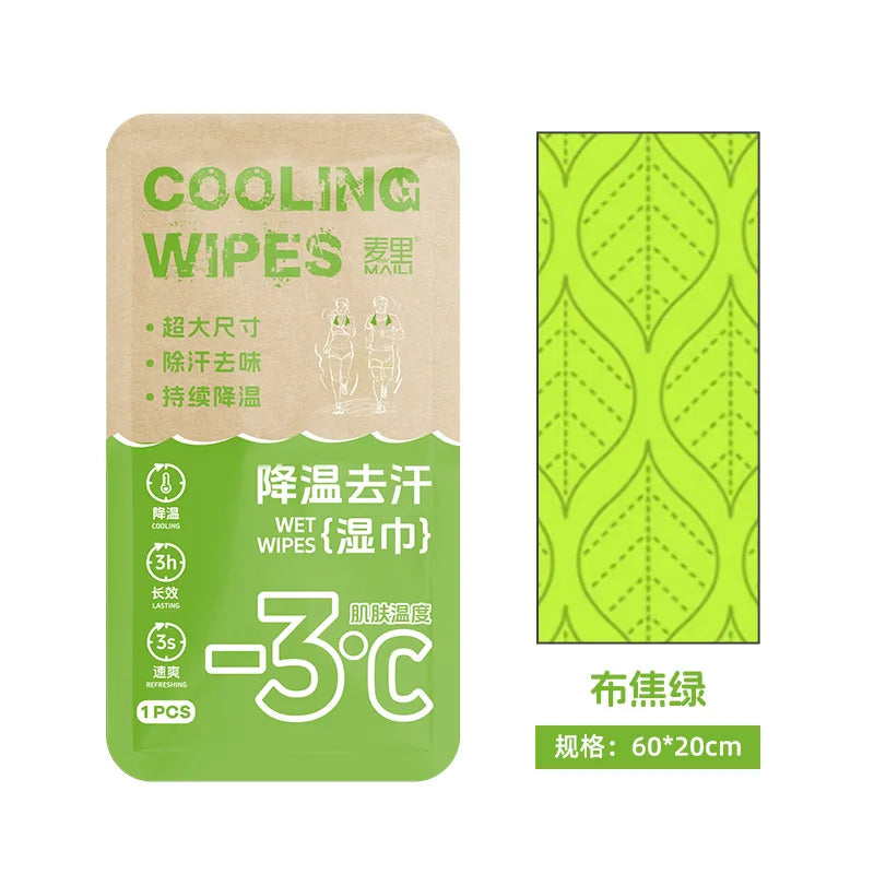 10 PCS Korean Set Cooling and Sweating Large Wet Wipes Ice Towels for Summer Cool Sensation Paper Outdoor Camping Beach Running Hiking Cycling  Sports Disposable Heat Relief Cool Sweat Wipes