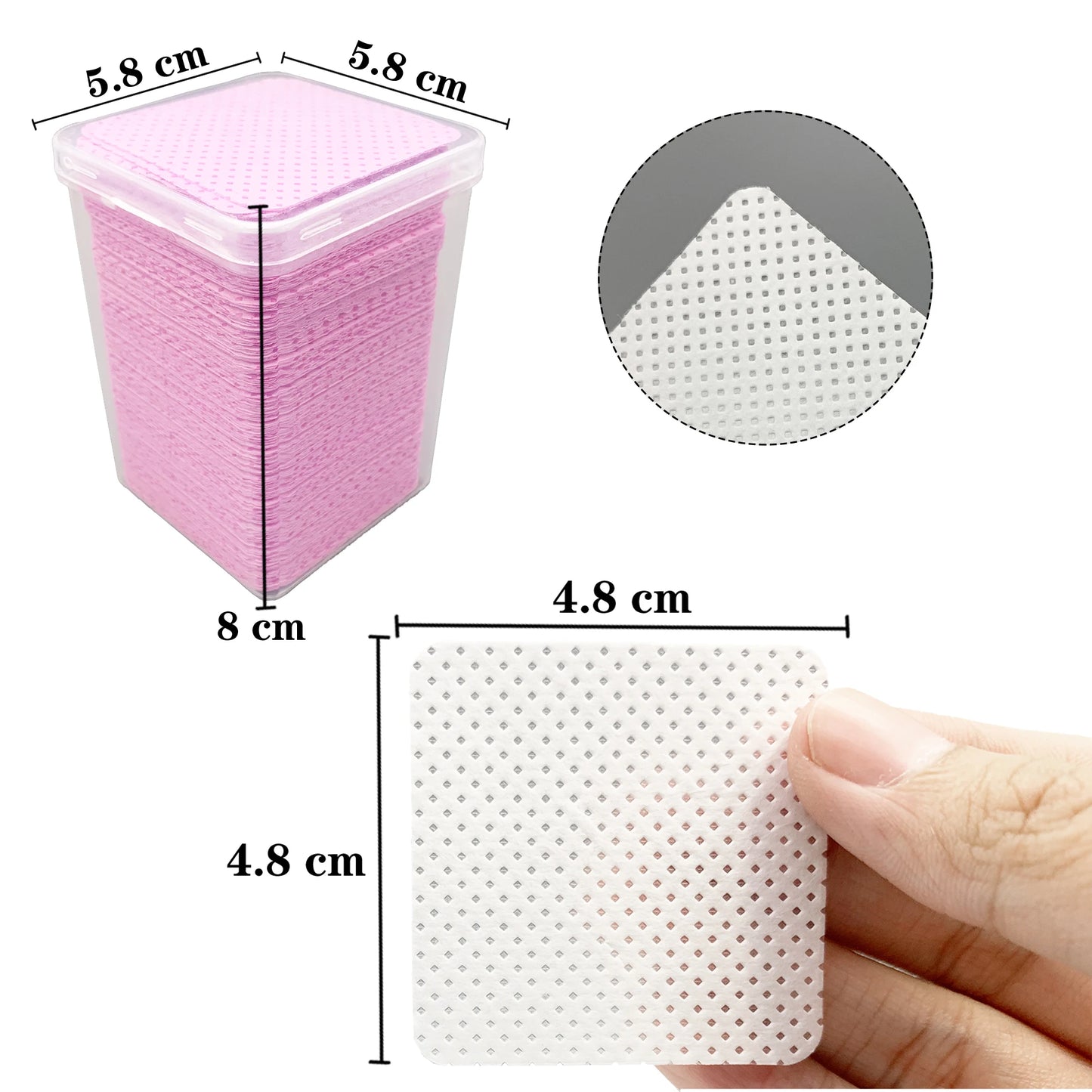 200 PCS/Box Disposable Remover Cotton Pad Wipes Nail Polish Eyelashes Glue Cleaner Lint-Free Paper Pad Cleaning Manicure Supplies Women Makeup Tools