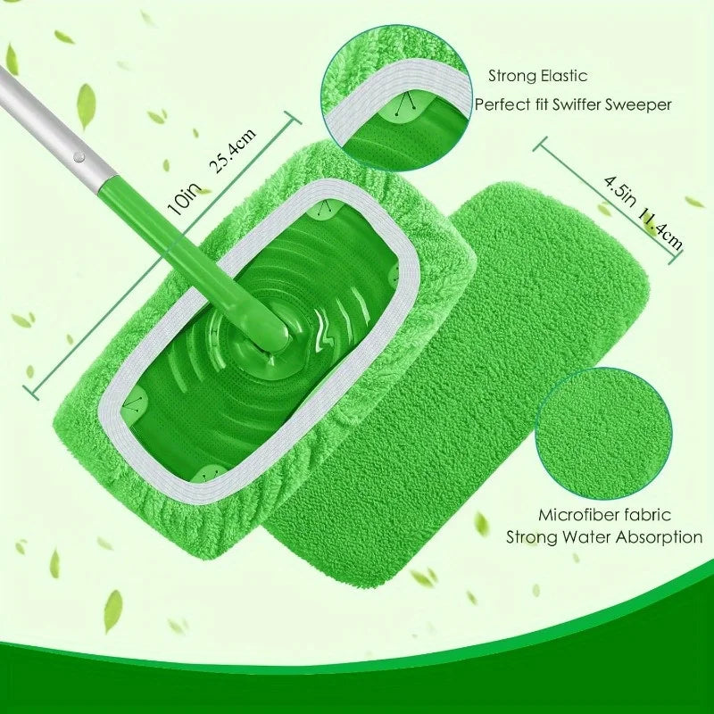 4 PCS Set Gray Color Reusable Mop Pads with High Water Absorption and Ultra-fine Fiber Cleaning Pads That Can Firmly Adhere To Most Standard Mops