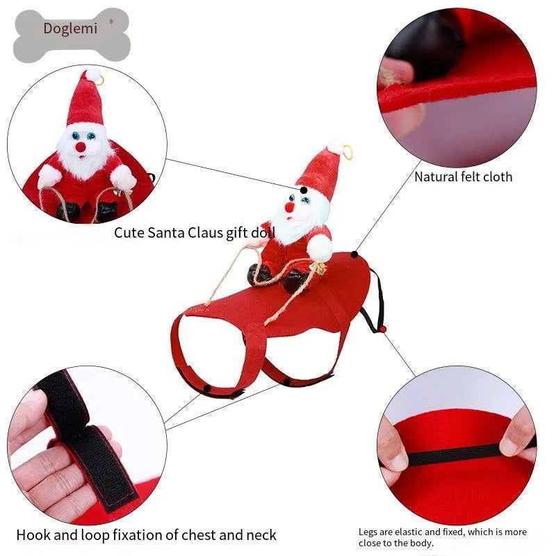 Santa Claus Costumes Christmas Pet Clothes Pet Party Dress Up Dogs Cats Costumes for Small Medium Large Dogs Cats