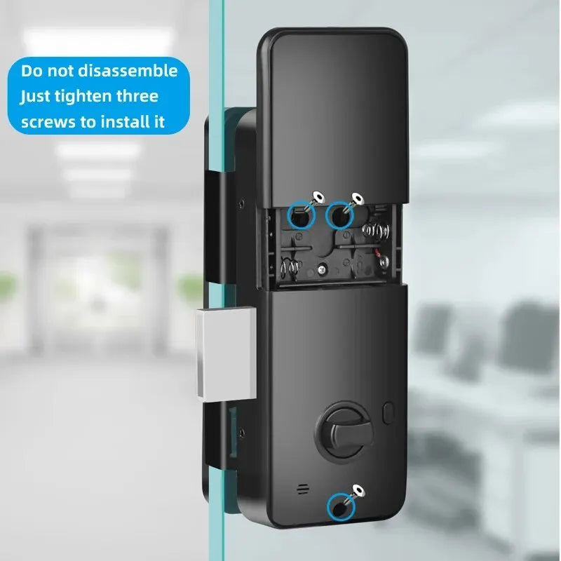 TUYA Door Lock App Glass Fingerprint Bluetooth Smart Glasses Electronic Biometric Door Lock 13.56Mhz RFID Remote Control Unlock