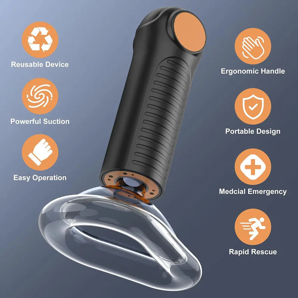 Chocking Rescue Emergency Device First Aid Device Portable Veterinary Therapeutic Equipment Negative Pressure Aspirator for Choking Children Adults Health Care Supplies
