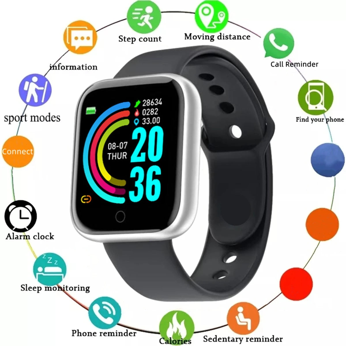 NEW Smartwatch Men Women Sport  Wrist Watches Smart Watch Message Fitness Monitor Bracelet Birthday Gift Electronic Clock For Android IOS