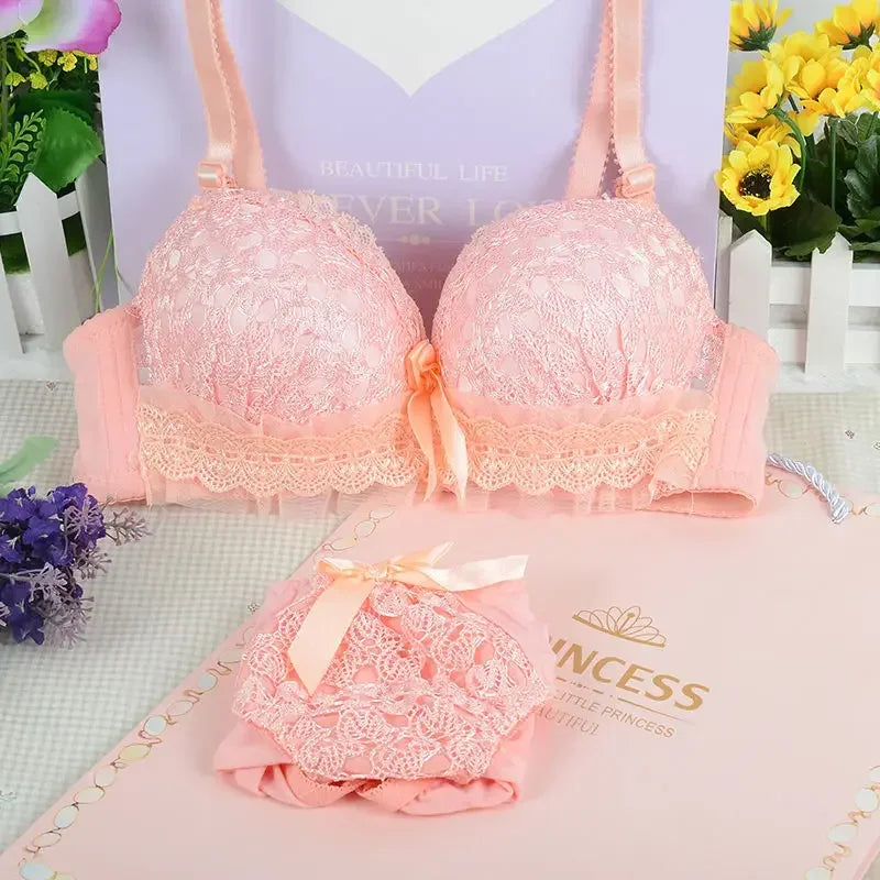 NEW Arrivals 2PCS Set 6 Colors Luxury Women Bra Set Sexy Bralette Sexy Female Underwear Tank Top Underpants Fashion Brassiere Lingerie Set Lady Crop Tops