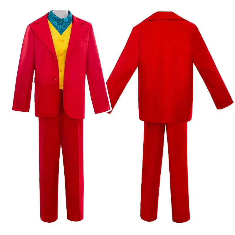 Halloween Joker Cosplay Costume TV Movie, Joaquin Phoenix, Arthur Fleck, Clown Rouge