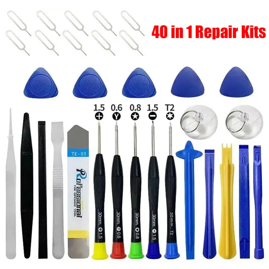 NEW Arrivals 40PCS Set Cell Phone Opening LCD Screen Pry Repair Tool Kit 40 in 1 Professional Mobile Tablet Screwdriver Tools For iPhone Samsung Xiaomi Mobile Phones Tools Sets