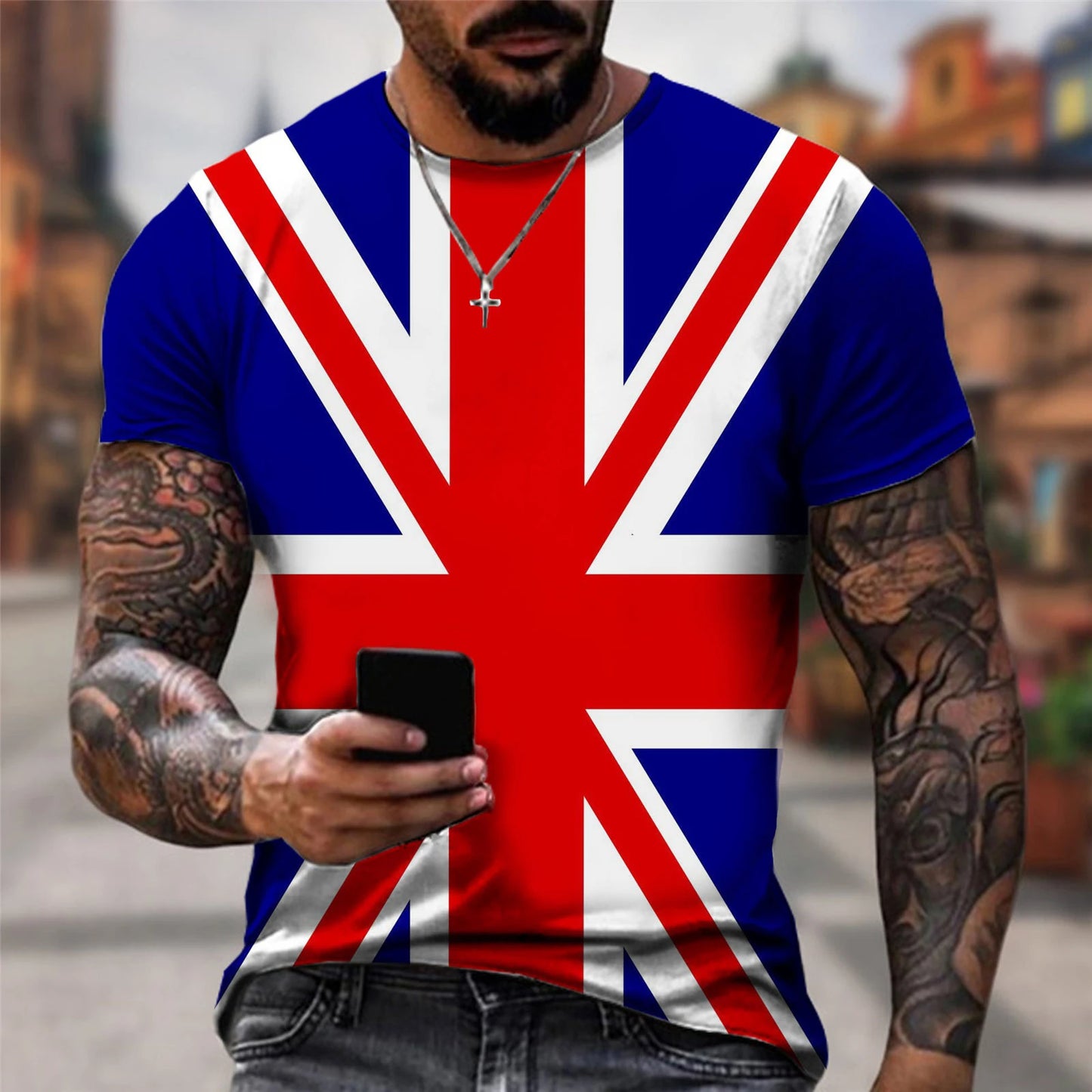 NEW Arrivals S-5XL (EU/Asian Size) England British Flag 3D T-Shirt Summer Men Women T-Shirts Fashion Short Sleeve Oversized  Streetwear Tees Tops Sports Apparel Accessories