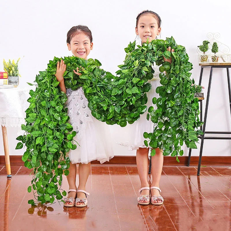 12-36 PCS Set Artificial Plants Ivy Leaf Garland Silk Green Leaves Fake Foliage Creeper Vine for Garden Balcony Home Decoration Fake Flowers