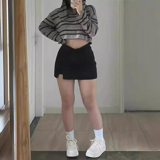 NEW Arrivals S-4XL Plus Size Sexy Hot Mini Skirt New Style Women's Summer Pear Shaped Slimming Black Skirt A- Line Flattering Body Shape Revealers Girls Sexy Streetwear Clothes