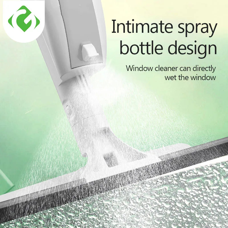 NEW Design Glass Cleaning Brush with Water Spray Window Glass Doors Cleaner High Quality Aluminum Long Handle Wiper and Cloth Combo Silicone Home Office Cleaning Supplies