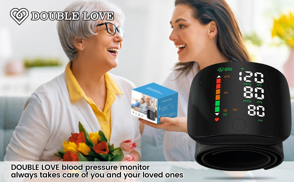 NEW Arrivals English Voice Digital Wrist Tonometer Medical Blood Pressure Monitor Heart Rate Sphygmomanometer Tensiometers Meter Cuff Women Men Health Care Supplies