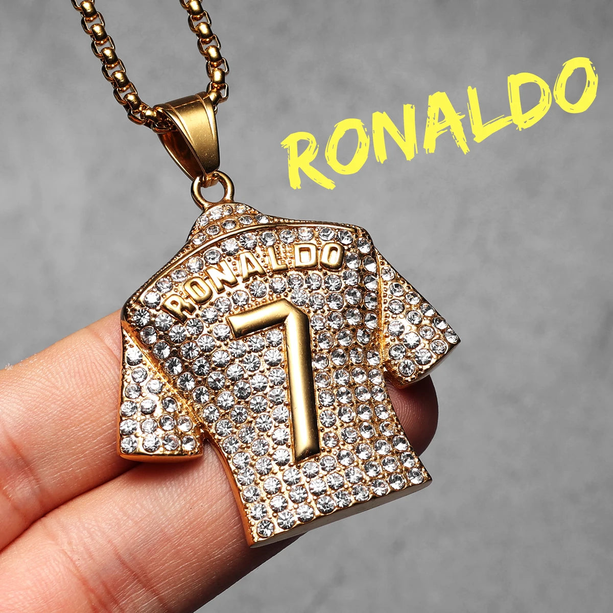 Messi Cristiano Ronaldo Neymar Mbappé Haaland Football Jersey Man Necklaces + Chain Stainless Steel Pendant Chain Jewelry Gifts