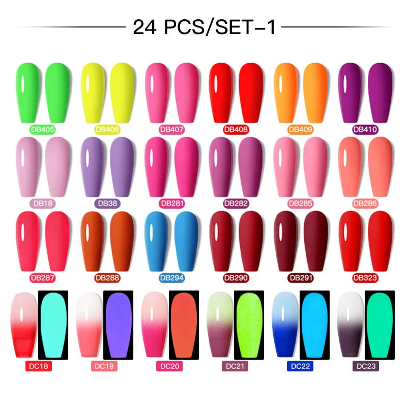 NEW Arrivals 24/40.120PCS Set Colors Gel Nail Polish Set Semi Permanent Hybrid Gel Varnish Set Base Top Coat Soak Off UV LED Nail Gel Kits Manicure Pedicure Accessories Nail Care Tools Sets Cosmetic Supplies